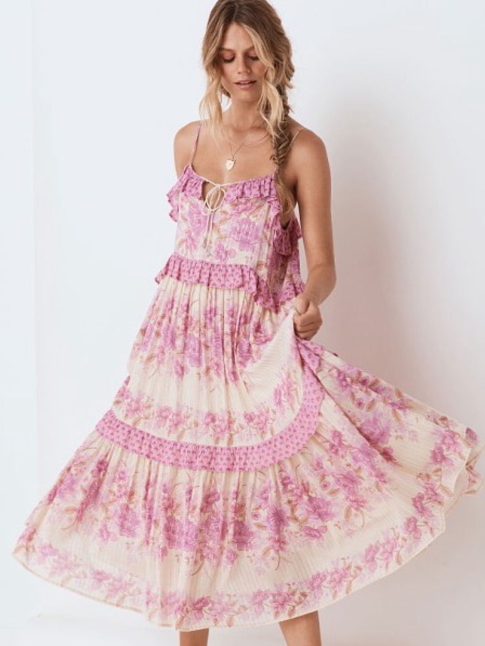 Spell & The Gypsy Coco Lei Strappy Gown Lilac L ✨